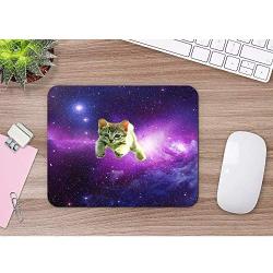 oFloral Cat Gaming Mouse Pad Galaxy Sky Space Baby Kitten Kid Kitty Animal Decorative Mousepad Rubber Base Home Decor for Computers Laptop Office Home 7.9X9.5 Inch