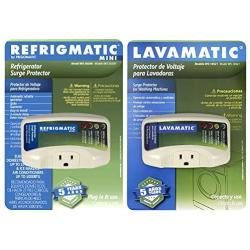 Two Electronic Surge Protector Combo Refrigmatic for Refrigerators and Lavamatic for Washing Machines