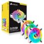 Corsair QL Series, iCUE QL120 RGB, 120mm RGB LED PWM White Fan, Triple Fan Kit with Lighting Node Core