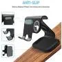 Apple Watch Stand, ZVEdeng Phone and Apple Watch Stand, Apple Watch Charging Station Stand Dock, Universal Stand Holder for iPhone 12 Pro Max/12/12 Pro/12 Mini Apple Watch 38mm-42mm-Black Leather