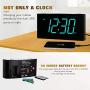 Rocam Digital Alarm Clock for Bedrooms - Large 6.5'' LED Display with Dimmer, Snooze, 7 Color Night Light, Easy to Set, USB Chargers, Battery Backup, 12/24 Hour for Kids, Boys, Heavy Sleepers(Blue)