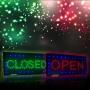 Ovovo Ultra Bright LED 2 in 1 Open Closed Sign, Business Signs for Drink Food Restaurant Diner Cafe Bar Pub Coffee Shop Store Wall Window Display Fixture