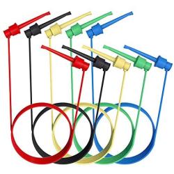Goupchn Silicone Test Leads 5PCS Minigrabber to Minigrabber Test Cables Wires Dual IC Test Hooks Clips Probe for Electronic Testing