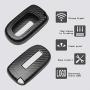 TANGSEN Smart Key Fob Personalized Case Protective Cover for DODGE RAM for JEEP CHEROKEE 3 4 5 Button Keyless Entry Remote 3D Carbon Fiber ABS Plastic Emboss