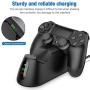 PS4 Controller Charger, BEBONCOOL PS4 Wireless Charger Dual USB Fast Charging for Sony Playstation 4/PS4/ Pro /PS4 Slim Controller, Charging Station with LED Indicator for DualShock 4, Black
