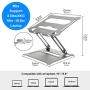 Urmust Laptop Notebook Stand Holder, Ergonomic Adjustable Ultrabook Stand Riser Portable Compatible with MacBook Air Pro, Dell, HP, Lenovo Light Weight Aluminum Up to 15.6''(Gray)