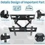 Full Motion TV Wall Mount with Height Setting, JUSTSTONE TV Bracket Fits Most 27-65 Inch LED Flat&Curved TVs,Articulating Swivel Tilt Dual Arms Extension Max VESA 400x400mm and Holds up to 121 LBS Full Motion TV Wall Mount with Height Setting, JUSTSTONE TV Bracket Fits Most 27-65 Inch LED Flat&Curved TVs,Articulating Swivel Tilt Dual Arms Extension Max VESA 400x400mm and Holds up to 121 LBS