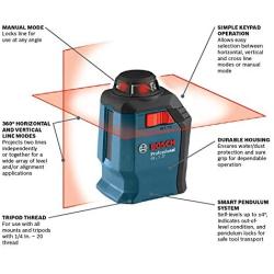 Bosch 360-Degree Self-Leveling Cross-Line Laser GLL 2-20