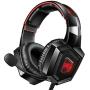 RUNMUS Gaming Headset for PS4, Xbox One, PC Headset w/Surround Sound, Noise Canceling Over Ear Headphones with Mic & LED Light, Compatible with PS5, PS4, Xbox One, Switch, PC, PS3, Mac, Laptop, Red