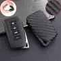 Royalfox(TM) 2/3/4 buttons soft silicone carbon fiber smart keyless remote Key Fob case Cover shell For Lexus RX IS CT GS NX ES RC RCF GSF es300 es330 es350 RC200 RC300 RC350 is300 is250 is350 (black)