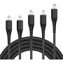 iPhone Charger Cable Lightning Cable SHARLLEN 5 Pack [3FT/3FT/6FT/6FT/10FT] Nylon Braided Lightning Cord Fast Long Cords iPhone Charging Cable Compatible/XS/Max/X/8 Plus/8/7/7P/iPad/iPod Black
