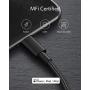 Anker New Nylon USB-C to Lightning Charging Cord for [6ft MFi Certified] for iPhone 12/11 Pro/X/XS/XR / 8 Plus, Supports Power Delivery (Black)