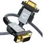VGA Cable,Capshi VGA to VGA Cable 10ft Nylon Braided Reinforced Aluminum Shell 24k Gold-Plated Support 1080P Full HD with 15 pin VGA Port Compatible for Projector,Monitor or Any VGA Devices