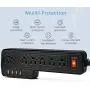Mountable Surge Protector Power Strip JACKYLED 9.8ft 6 Outlets 4 USB Ports Electric Power Outlet with Right Angle Flat Plug Electric Long Extension Cord Power Charging Station for Home Office Black
