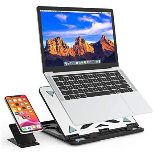 Besign LS07 Adjustable Laptop Stand, Ergonomic Riser Notebook Computer Holder Stand Compatible with Air, Pro, Dell XPS, HP, Lenovo More 10-15.6'' Laptops, Silver
