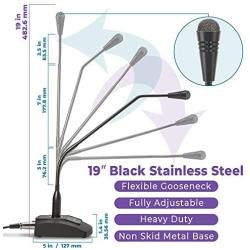 WordSentry Professional Gooseneck 3.5 mm Conference Uni-Directional Cardioid Microphone with Anti-Slip Base and Adjustable Heavy Duty Metal Design
