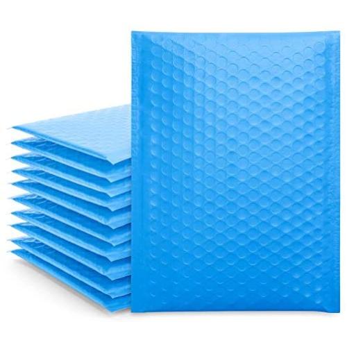 Fuxury Fu Global 6x10 Inch Blue Poly Bubble Mailer, 25pcs #0 Self Seal Padded Envelopes, Bubble Lined Wrap Bags for CDs & Jewelries & Cosmetics Packing Shipping Mailing (Inside Size: 6x9'')