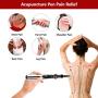 Acupuncture Pen 5 in 1, Electronic Pulse Massage Pen with 5 Heads, Electric Laser Meridian Massager with 9 Levels Adjustable, Acupoint Therapy Energy Pen Relief Pain with 1 AA Battery and Velvet Bag