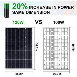 ECO-WORTHY 120 Watts 12 Volts Solar Starter Kit: 120W Monocrystalline Solar Panel + 20A PWM Charge Controller + Z Brackets + 16ft Solar Cable with Connector