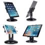 AboveTEK Retail Kiosk iPad Stand, 360° Rotating Commercial Tablet Stand, 6-13.5'' Ipad Mini Pro-Business Tablet Holder, Swivel Design for Store POS Office Showcase Reception Kitchen Desktop (Black)