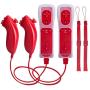 Wii Controller with Nunchuck and Motion Plus, 2 Sets of Red, Compatible with Nintendo Wii, Wii U