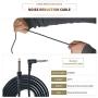 SUNYIN Electric Guitar Cable,Guitar Amp Cord 10-Feet Electric Instrument Cable Straight to Right Angle for Musical Instruments to Amp,Gold Plated 3.5mm&6.5mm Stereo Adapter,Audio Cable(Black),4 Picks
