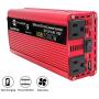 LVYUAN Power Inverter 1200W/2000W(Peak) DC to AC 12V to 110V Car Inverter DC 12V Inverter with 3.1A USB Car Adapter with Battery Clips