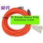 50 ft 10 Gauge Extension Cord 50 feet - Powerful 15 Amps, 125 Volts, 1,875 Watt 10/3 Extension Cords 50 ft Lighted Ends (10 Gauge Extension Cord 50 ft,Orange)
