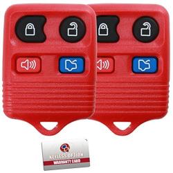 2 KeylessOption Red Replacement 4 Button Keyless Entry Remote Control Key Fob