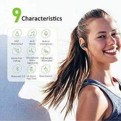 Letsfit Bluetooth Headphones IPX7 Waterproof 15Hrs Playtime Wireless Earbuds, Bluetooth 5.0 Running Headphones, HiFi Stereo in-Ear Earphones with Mic Noise Cancelling for Sports, Workout, Gym