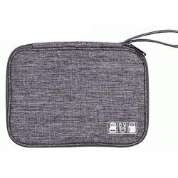 Electronics Accessories Organizer Bag, Universal Cable Organizer Durable Travel Cable Storage Bag Electronics Accessories Cases for Cable, Charger, Phone, USB, SD Card(Grey)
