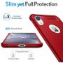 iPhone XR Case with Card Holder and[Screen Protector Tempered Glass x2Pcs] SUPBEC Protective Ultra-Thin-Slim Cover with Silicone TPU Shockproof Rubber Wallet Case for iPhoneXR 6.1''-Red