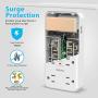 [2-Pack]VINTAR Surge Protector With Outlet Shelf, Multi Outlet Extender with Dusk to Dawn Sensor, 6 Outlets and 3 USB Ports,Wall Mount with Top Phone Holder for Home, White,ETL Certified.