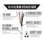 Next 16/4 Plenum Speaker Wire - 16 AWG/Gauge 4 Conductor - UL Listed in Wall (CL2P/CL3P/CMP) Rated - Oxygen-Free Copper (OFC) - 500 Foot Bulk Cable Pull Box - White