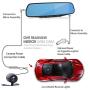 Pyle Dash Cam Rearview Mirror - 4.3” DVR Monitor Rear View Dual Camera Video Recording System in Full HD 1080p w/Built in G-Sensor Motion Detect Parking Control Loop Record Support - PLCMDVR49