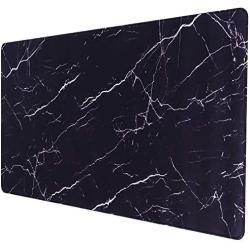 Large Extended Gaming Mouse pad with Stitched Edges,Large Mouse mat,Non-Slip Rubber Base,Waterproof Keyboard Pad,Desk Pad for Premium-Textured,3mm Thick Home Office Gamer Desk mat,800x400,Black Marble