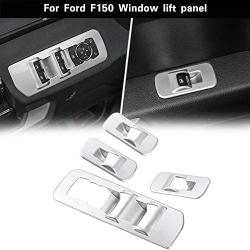 Car Window Lift Switch Panel Decoration Frame Cover Trim for 2015 2016 2017 2018 Ford F150 Accessories (Silver)