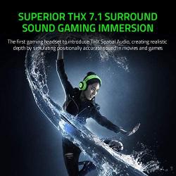 Razer Kraken Tournament Edition THX 7.1 Surround Sound Gaming Headset: Retractable Noise Cancelling Mic - USB DAC - For PC, PS4, PS5 Nintendo Switch, Xbox One, Xbox Series X, & S, Mobile – Green