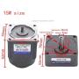 110v 15w Ac Gear Motor Electric Single-phase Motor Gear Motor Electric Variable Speed Adjustable Controller Governor Adjustable Speed Controller Rated Speed 0-270 RPM (Reduction ratio: 1:5)