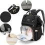 HLMBB Diaper Bag Backpack, Large Capacity for Baby Multifunction Waterproof USB Port (1.Black)