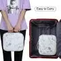 Chomeiu Marble Makeup Bag, Travel Makeup Case with Adjustable Dividers for Cosmetics Tools (Mar-white)