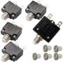 T Tocas 5pcs Push Button Reset 5A 10A 15A 20A 30A Circuit Breakers with Quick Connect Terminals and Waterproof Button Cap