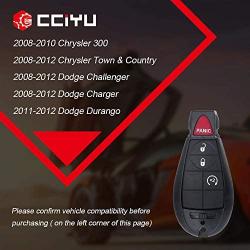 cciyu 1PC Uncut 4 Buttons Keyless Entry Remote Fob Replacement for for C hrysler 300 Town & Country for D odge Challenger Durango Journey Magnum for for J eep Commander (M3N5WY783X, IYZ-C01C)