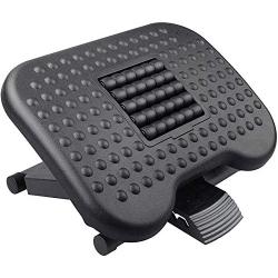 HUANUO Footrest Under Desk - Adjustable Foot Rest with Massage Texture and Roller, Ergonomic Foot Rest with 3 Height Position, 30 Degree Tilt Angle Adjustment for Home, Office