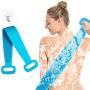 Weallbuy Silicone Bath Scrubber for Shower Exfoliating Long Silicone Body Back Brush Handle Body Washer Back Washer for Deep Clean Lathers Well Eco Friendly Long Lasting and Comfortable Massage