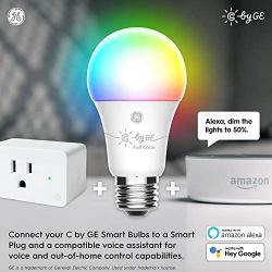 C by GE A19 Smart LED Bulbs - Full Color Changing Light Bulbs with App Control, 2-Pack, Smart Light Bulb Works with Alexa and Google Home, Color Light Bulbs for Bedroom, Bluetooth Light Bulbs