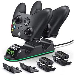 OIVO Controller Charger,Dual Charging Station Updated LED Strap,Charger Docking Station with 2 Rechargeable Battery Packs