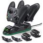 OIVO Controller Charger,Dual Charging Station Updated LED Strap,Charger Docking Station with 2 Rechargeable Battery Packs
