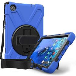 Case for Lenovo Tab M8 HD 8.0 inch Tablet TB-8505F TB-8505X TB-8505 | Herize Full Body High Impact Resistant Kidsproof Drop Protection Silicone Case W/ Hand Strap for Lenovo Smart Tab M8 | Blue