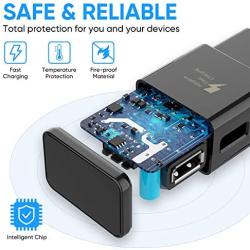 Adaptive Fast Charging Wall Charger Adapter Compatible Samsung Galaxy S6 S7 S8 S9 S10 / Edge/Plus/Active, Note 5,Note 8, Note 9,LG G5 G6 G7 V20 V30 ThinQ Plus EP-TA20JBE Quick Charge (2 Pack)